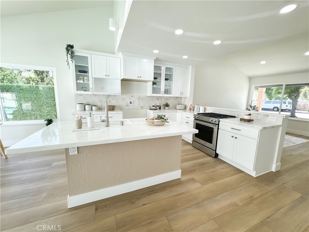 Remodeled kitchen with oversized island