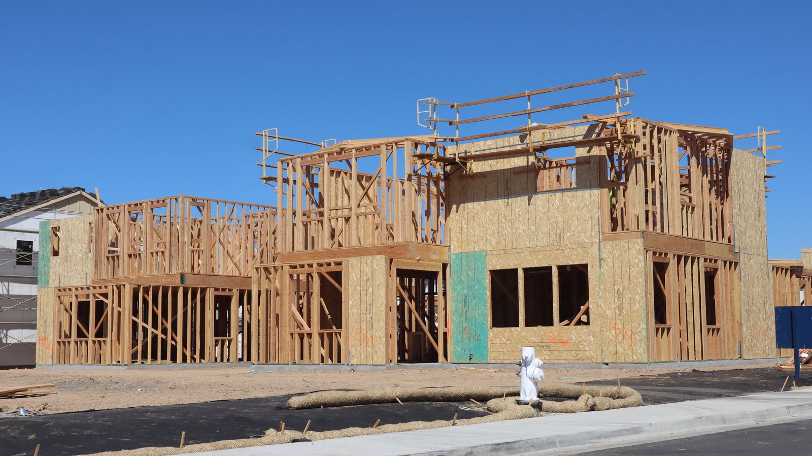 New home under construction in California